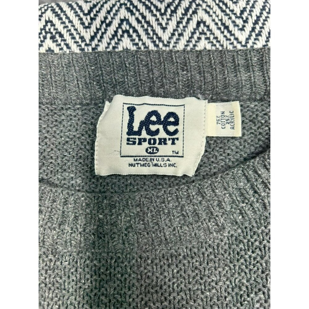 Kansas City Chiefs Lee Sport Knit Gray Sweater XL Men's NFL Team Logo Crewneck - Picture 3 of 5